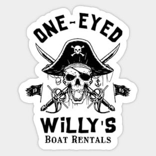 One-Eyed Willy's Boat Rentals Sticker